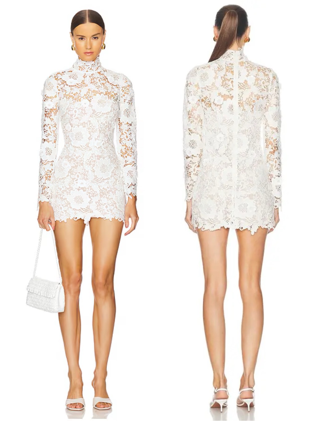 L’acadamie By Marianna Delphine Embroidered Lace Mini Dress White New With Tags